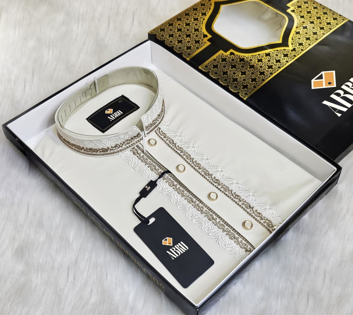 Imported Premium Chali Stitch off white panjabi